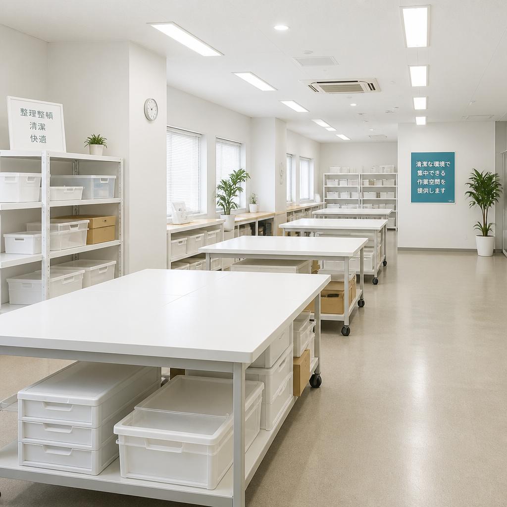 きれいな施設で安心の作業スペース