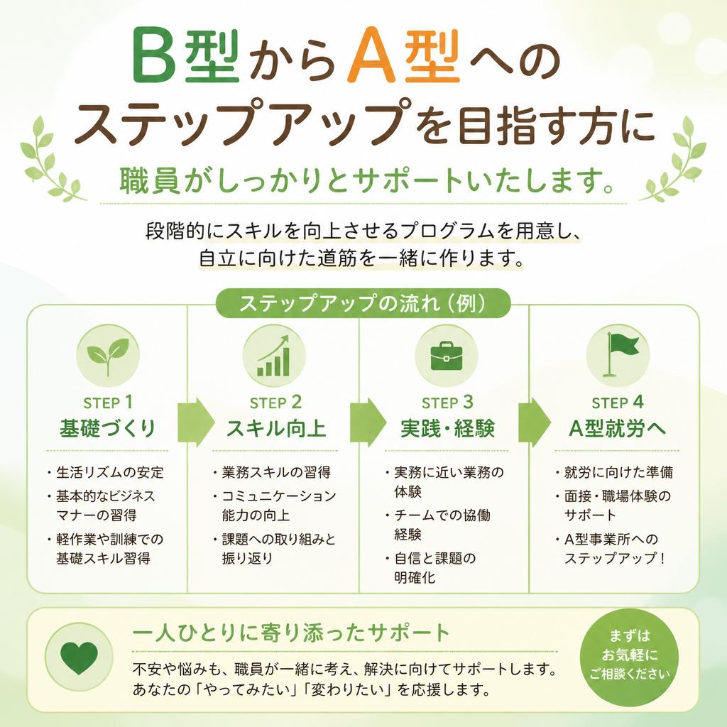 A型就労へのサポート