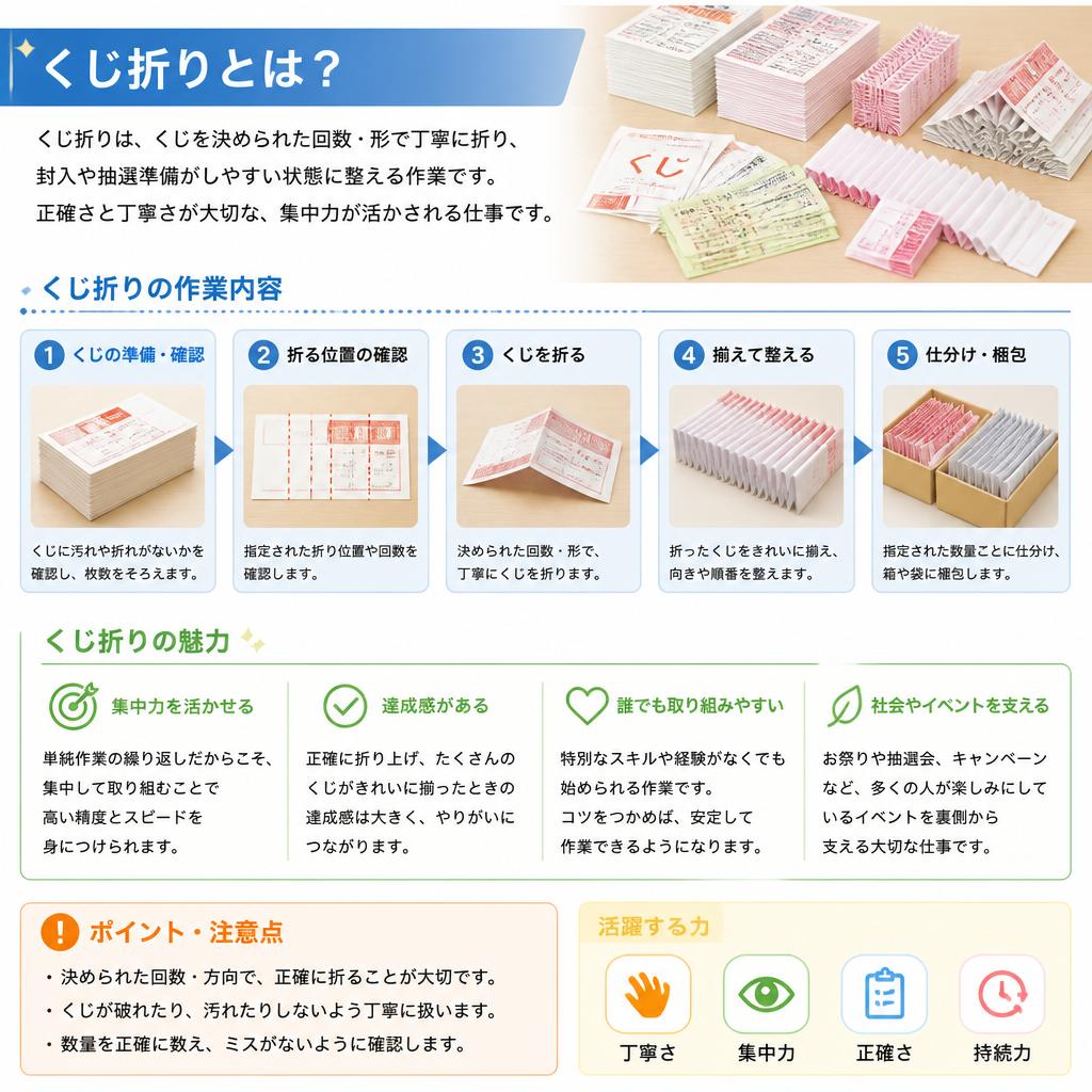 くじ折り作業の魅力