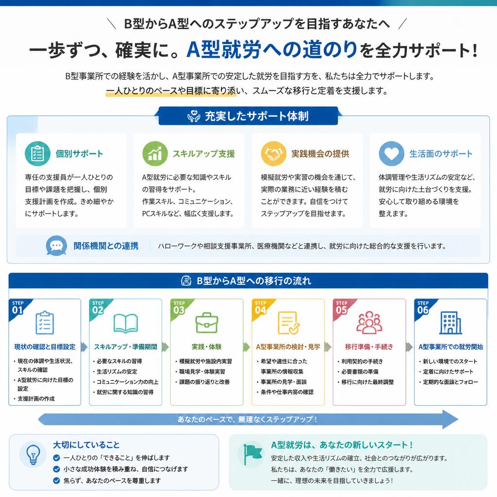 A型就労へのスムーズな移行